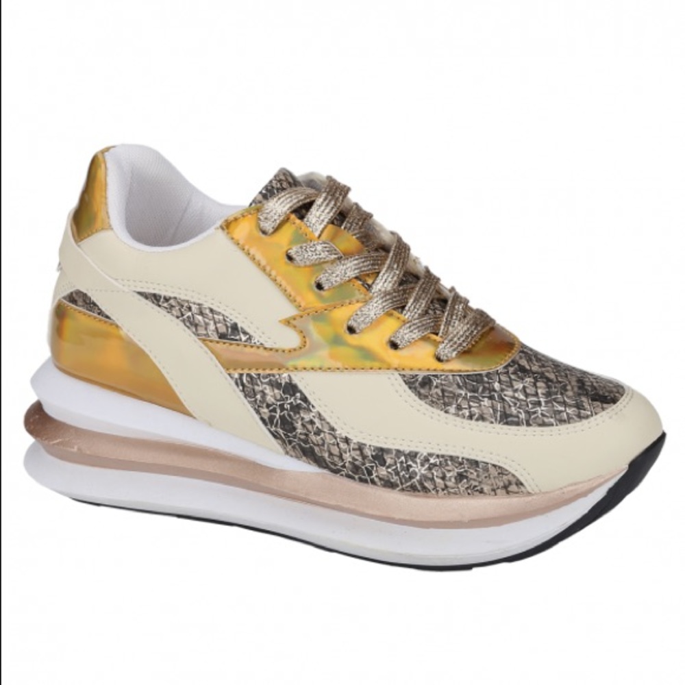 Beige snake chunky sneaker - Picture 2 of 11